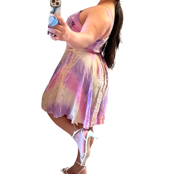 Henna tie dye Spaghetti Strap Embroidered Dress-OS - Picture 7 of 16